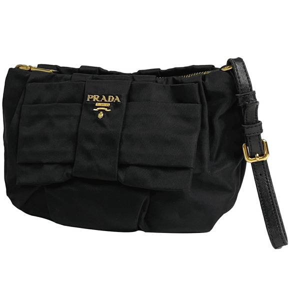 Prada Handbags - Prada Logo Pouch Makeup Cosmetics Nylon Black